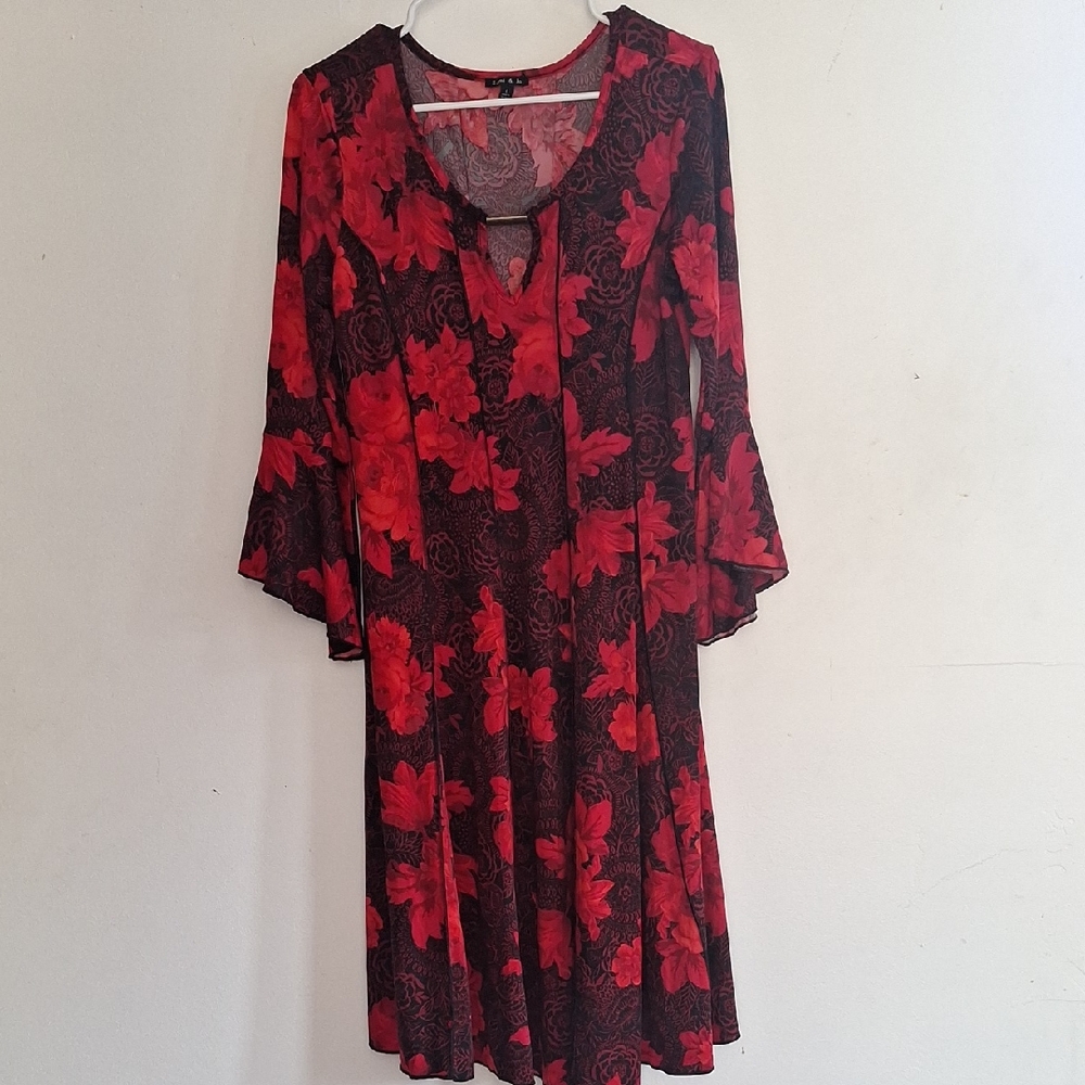 Sami & Jo Red and Black Floral Dress